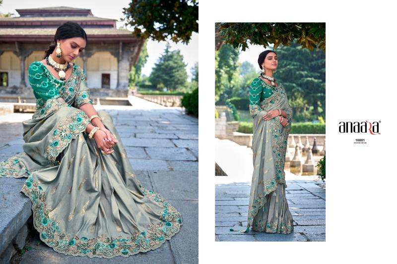 TATHASTU PRESENTS ANAARA 6201-6219 FANCY TISSUE SILK WITH EMBROIDERY WORK SAREES CATALOG WHOLESALER AND EXPORTER 