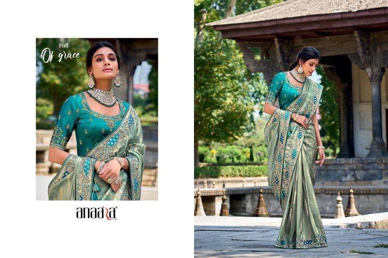 TATHASTU PRESENTS ANAARA 6201-6219 FANCY TISSUE SILK WITH EMBROIDERY WORK SAREES CATALOG WHOLESALER AND EXPORTER 