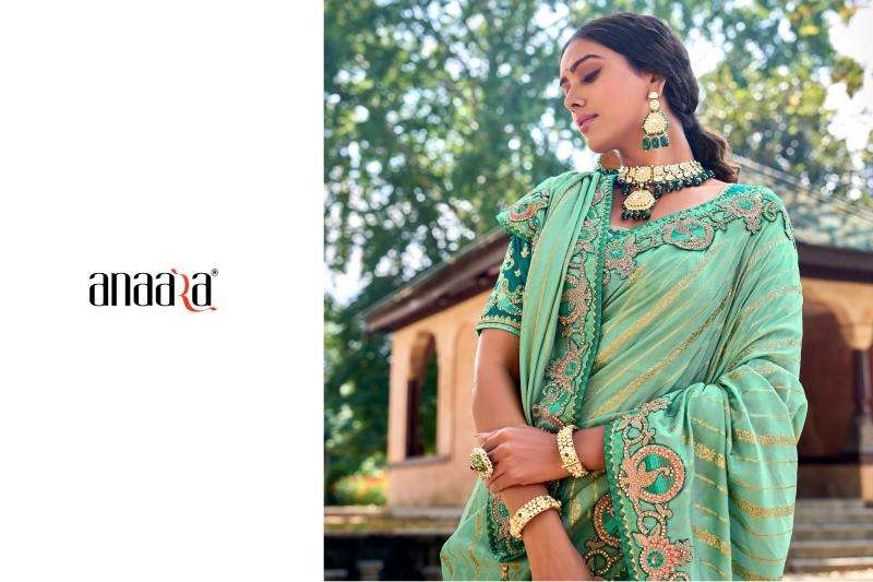 TATHASTU PRESENTS ANAARA 6201-6219 FANCY TISSUE SILK WITH EMBROIDERY WORK SAREES CATALOG WHOLESALER AND EXPORTER 