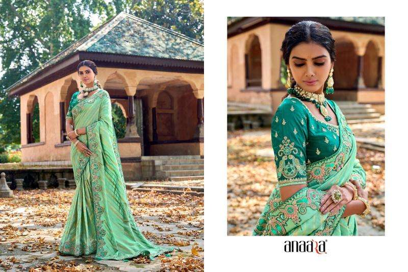 TATHASTU PRESENTS ANAARA 6201-6219 FANCY TISSUE SILK WITH EMBROIDERY WORK SAREES CATALOG WHOLESALER AND EXPORTER 
