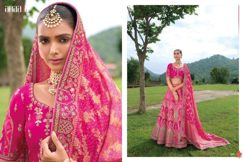 TATHASTU PRESENTS ANAARA 7401-7413 SERIES SILK WITH KHATLI WORK UNSTITCH LEHENGA FOR WEDDING CATALOG WHOLESALER AND EXPORTER 