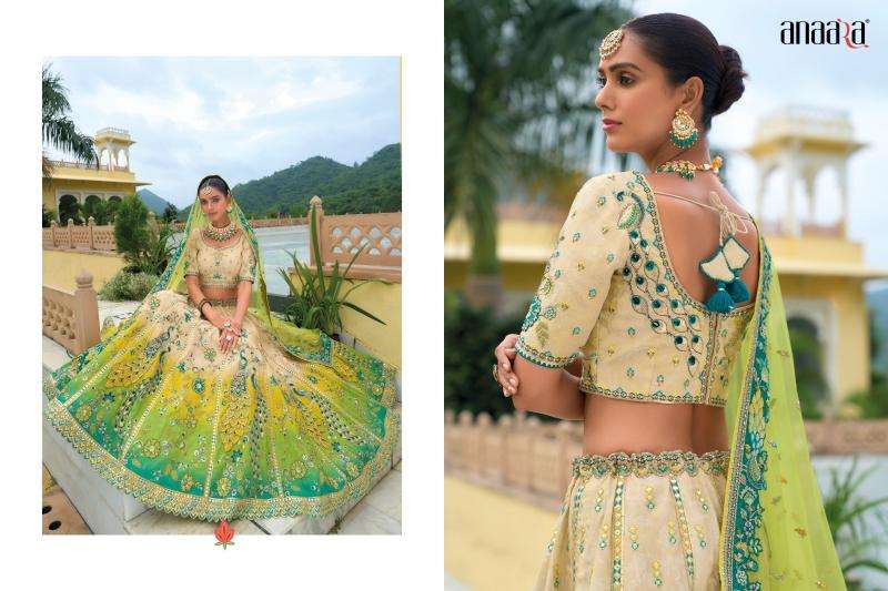 TATHASTU PRESENTS ANAARA 7401-7413 SERIES SILK WITH KHATLI WORK UNSTITCH LEHENGA FOR WEDDING CATALOG WHOLESALER AND EXPORTER 