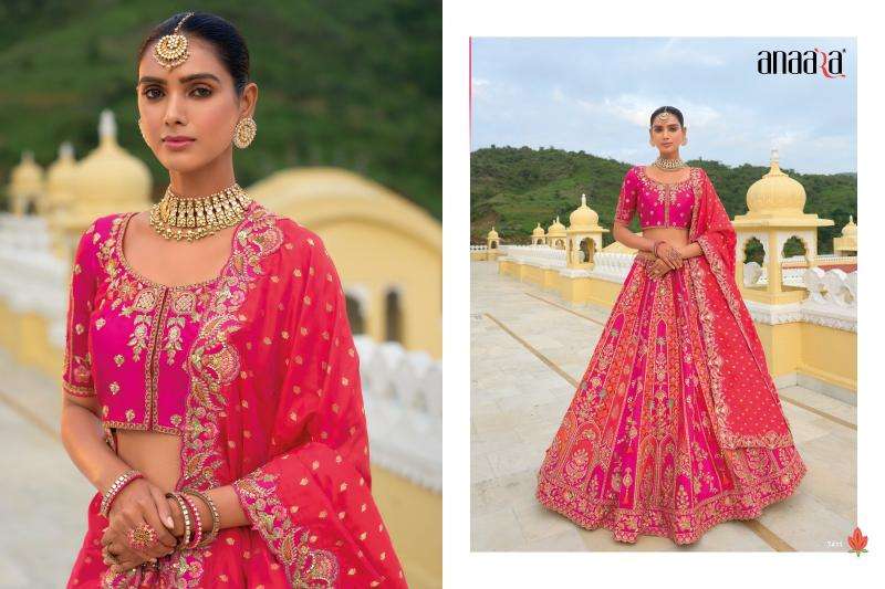 TATHASTU PRESENTS ANAARA 7401-7413 SERIES SILK WITH KHATLI WORK UNSTITCH LEHENGA FOR WEDDING CATALOG WHOLESALER AND EXPORTER 