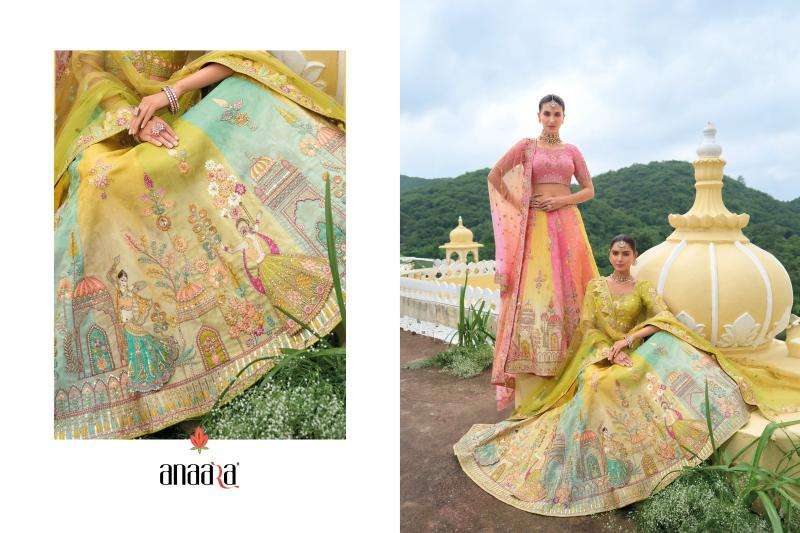 TATHASTU PRESENTS ANAARA 7401-7413 SERIES SILK WITH KHATLI WORK UNSTITCH LEHENGA FOR WEDDING CATALOG WHOLESALER AND EXPORTER 