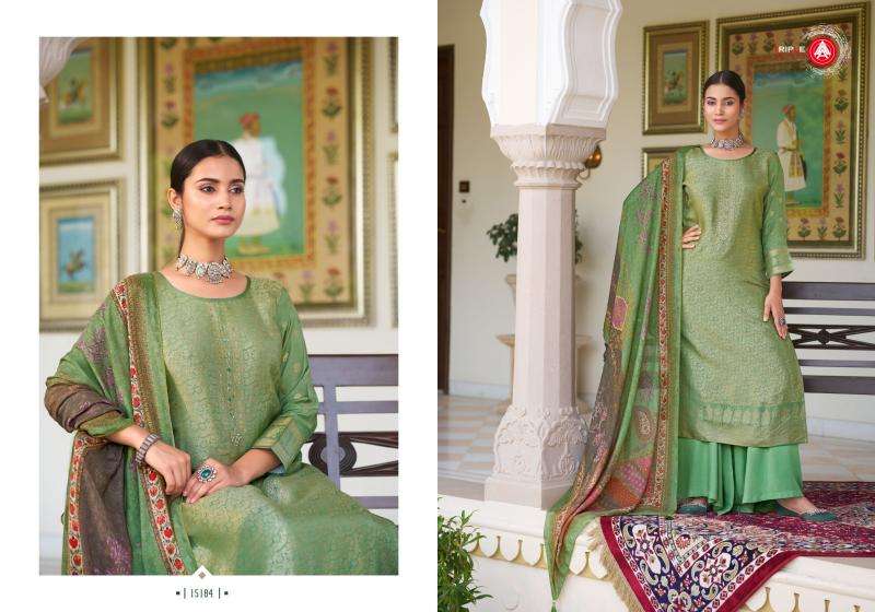 TRIPLE A PRESENTS KAYA VISCOSE MUSLIN JACQUARD READYMADE UNIQUE PLUS SIZE 3PCS SUITS CATALOG WHOLESALER AND EXPORTER 