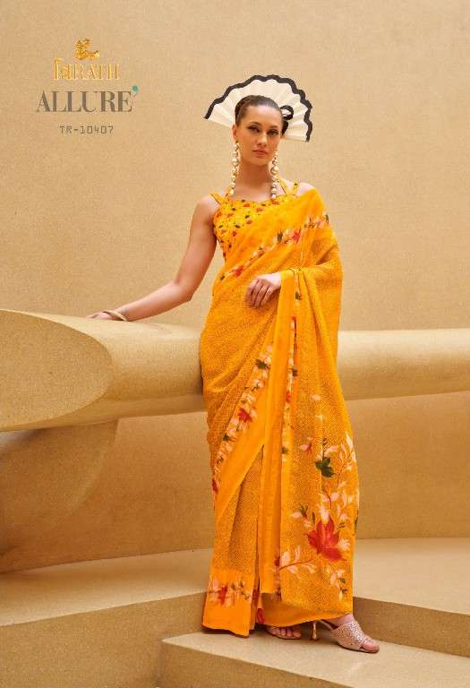 Trirath Presents Allure 10405 -10412 Georgette Exclusive Design Saree With Blouse Catalog Wholesaler And Exporter In Surat