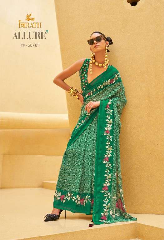 Trirath Presents Allure 10405 -10412 Georgette Exclusive Design Saree With Blouse Catalog Wholesaler And Exporter In Surat