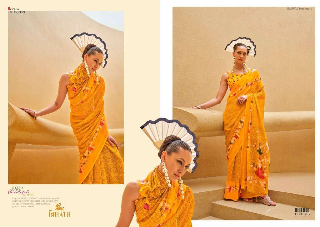 Trirath Presents Allure 10405 -10412 Georgette Exclusive Design Saree With Blouse Catalog Wholesaler And Exporter In Surat