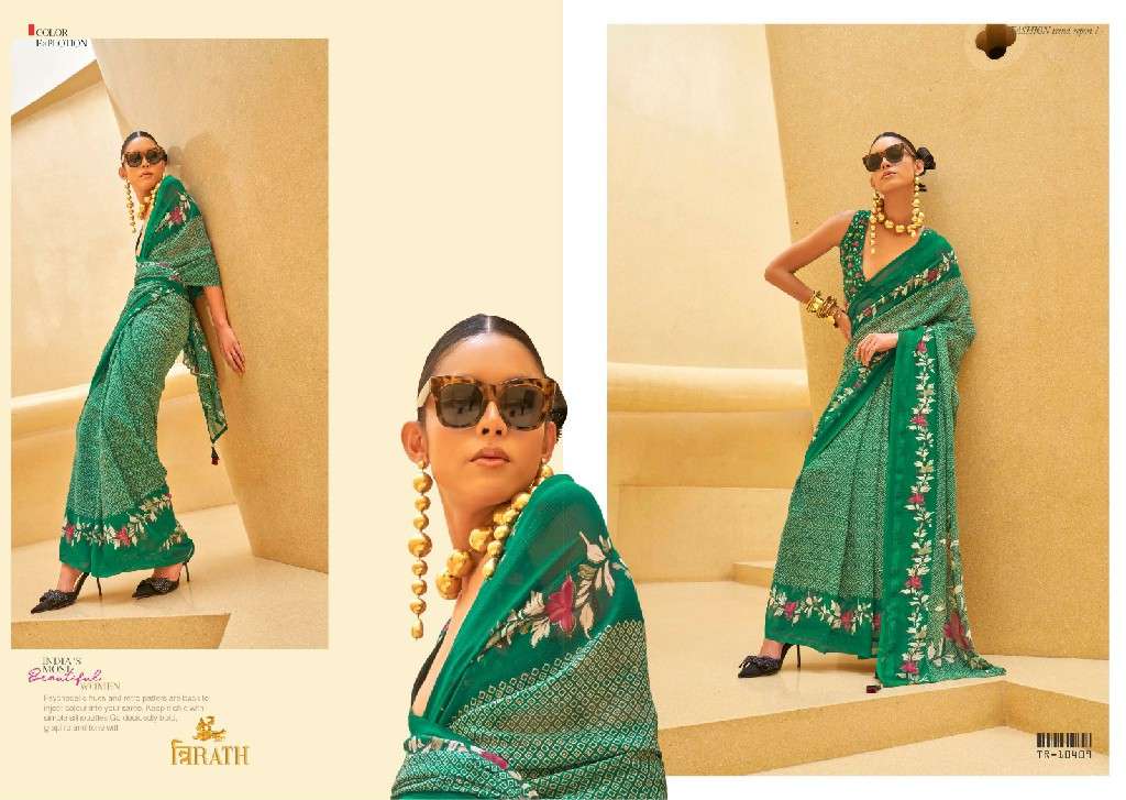 Trirath Presents Allure 10405 -10412 Georgette Exclusive Design Saree With Blouse Catalog Wholesaler And Exporter In Surat