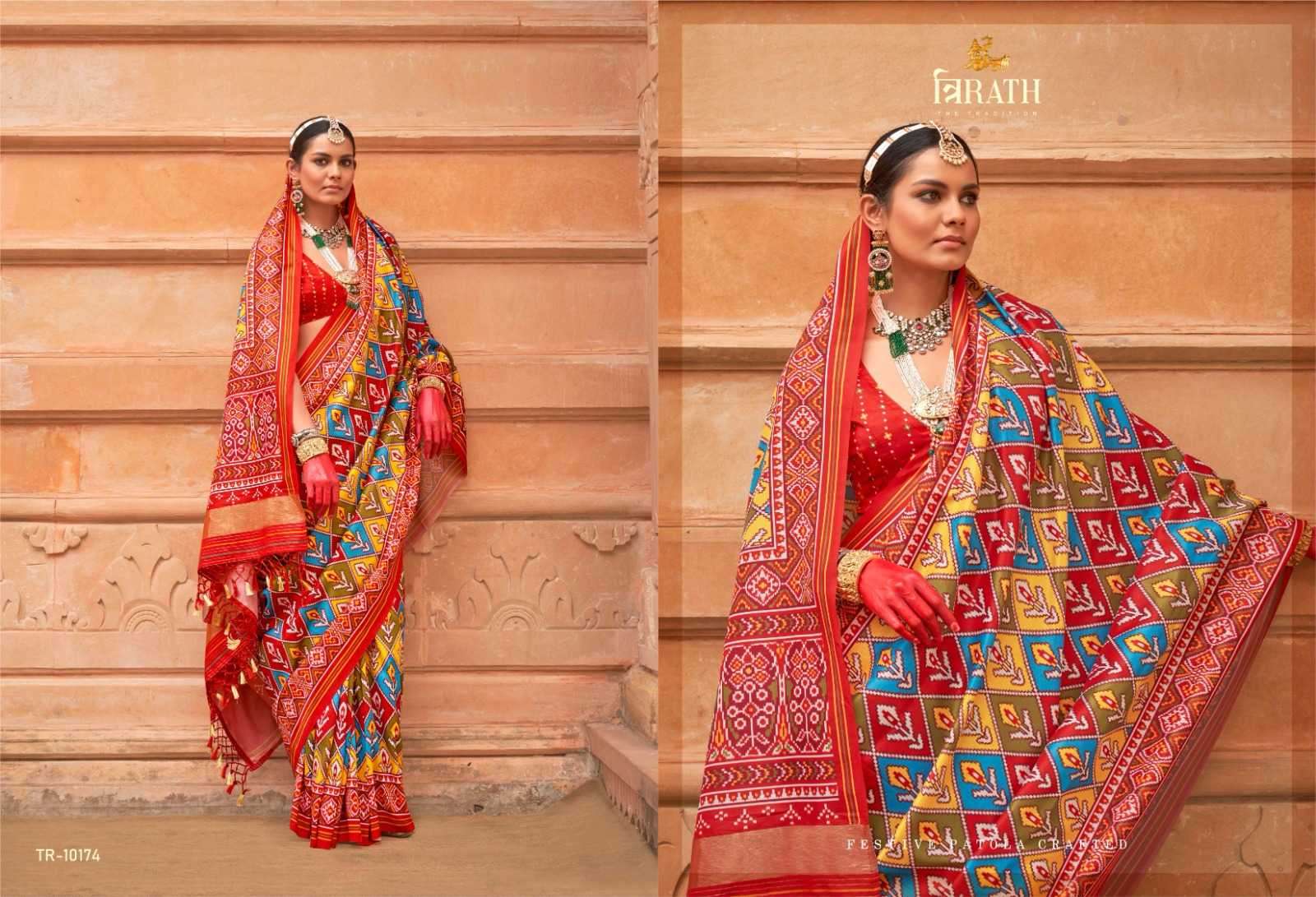TRIRATH PRESENTS TIRTH PATOLA 10172-10177 FUNCTION WEAR TRADITIONAL SAREES CATALOG WHOLESALER AND EXPORTER 