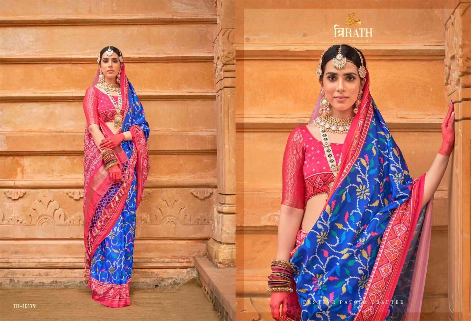 TRIRATH PRESENTS TIRTH PATOLA 10172-10177 FUNCTION WEAR TRADITIONAL SAREES CATALOG WHOLESALER AND EXPORTER 