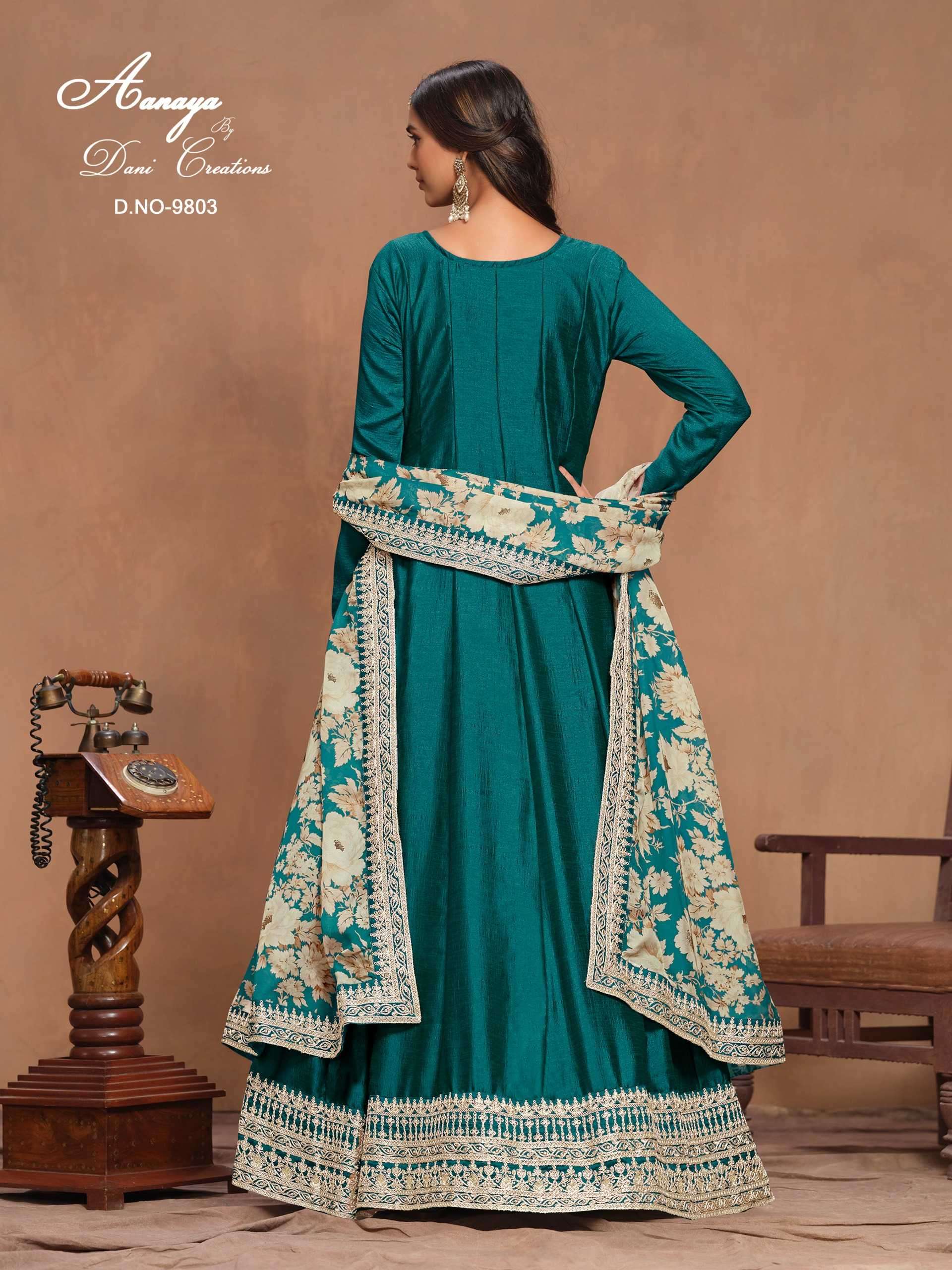 TWISHA PRESENTS AANAYA VOL-198 ART SILK LATEST PARTY WEAR UNSTITCH GOWN CATALOG WHOLESALER AND EXPORTER 