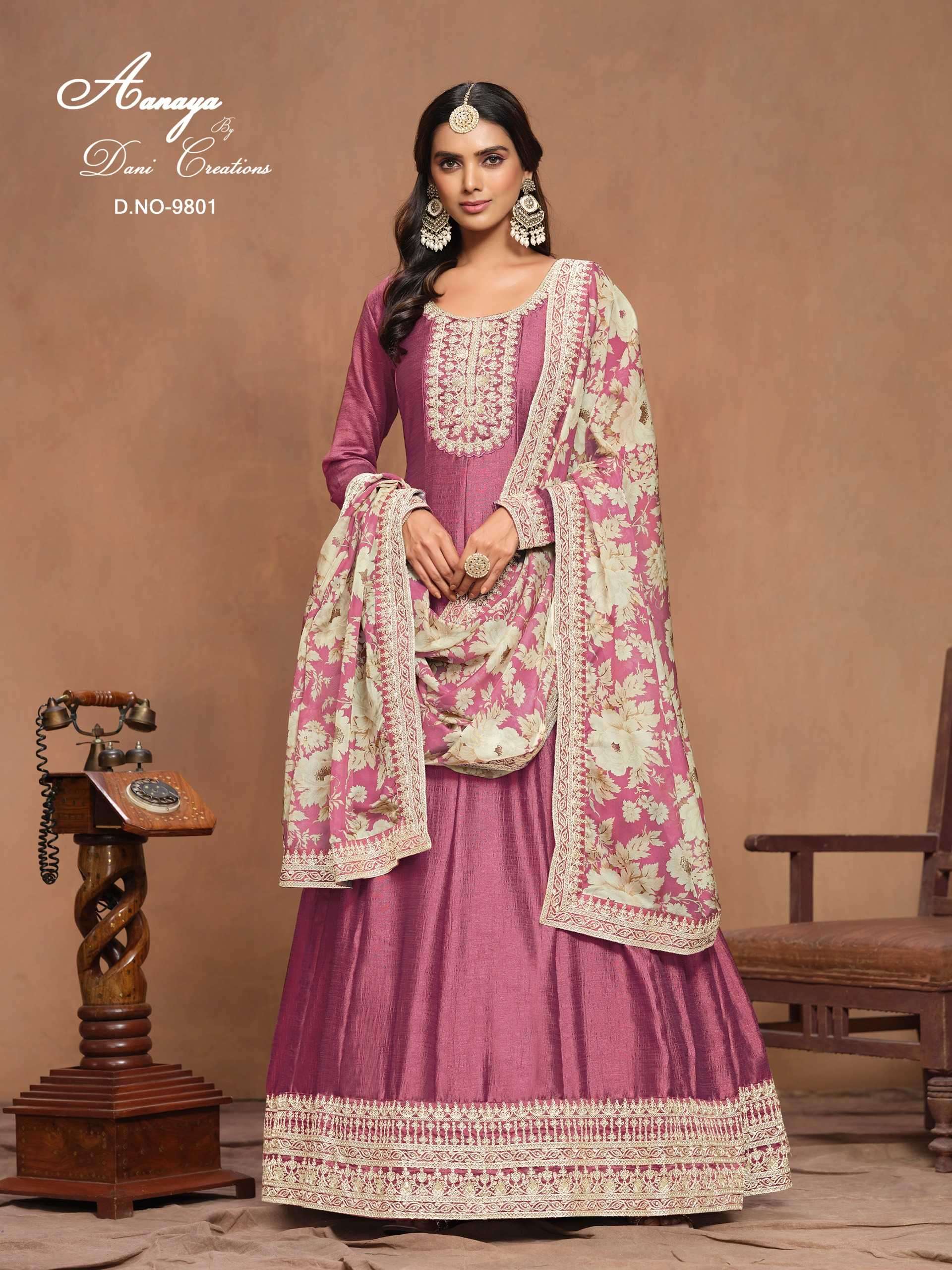 TWISHA PRESENTS AANAYA VOL-198 ART SILK LATEST PARTY WEAR UNSTITCH GOWN CATALOG WHOLESALER AND EXPORTER 