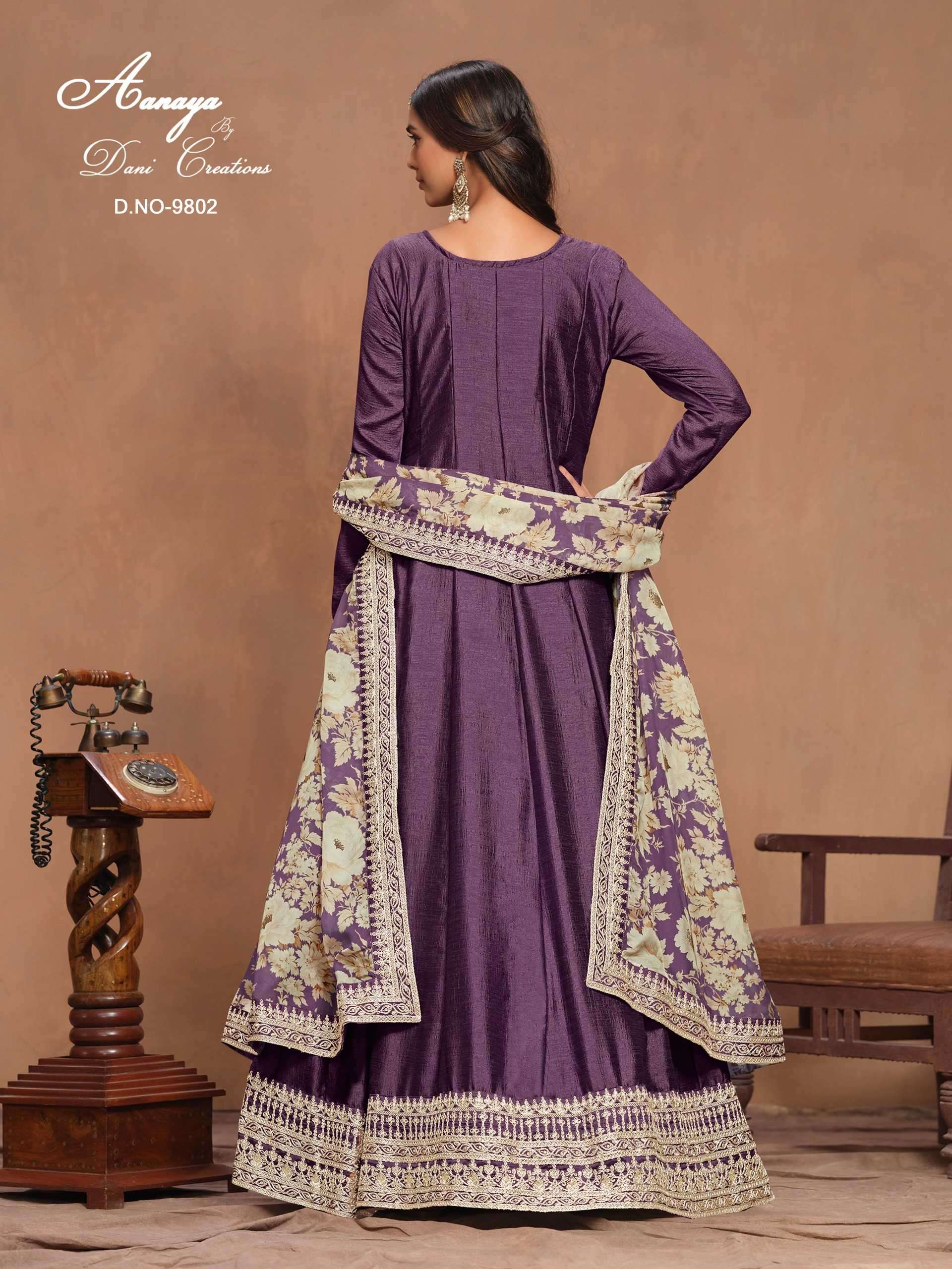 TWISHA PRESENTS AANAYA VOL-198 ART SILK LATEST PARTY WEAR UNSTITCH GOWN CATALOG WHOLESALER AND EXPORTER 