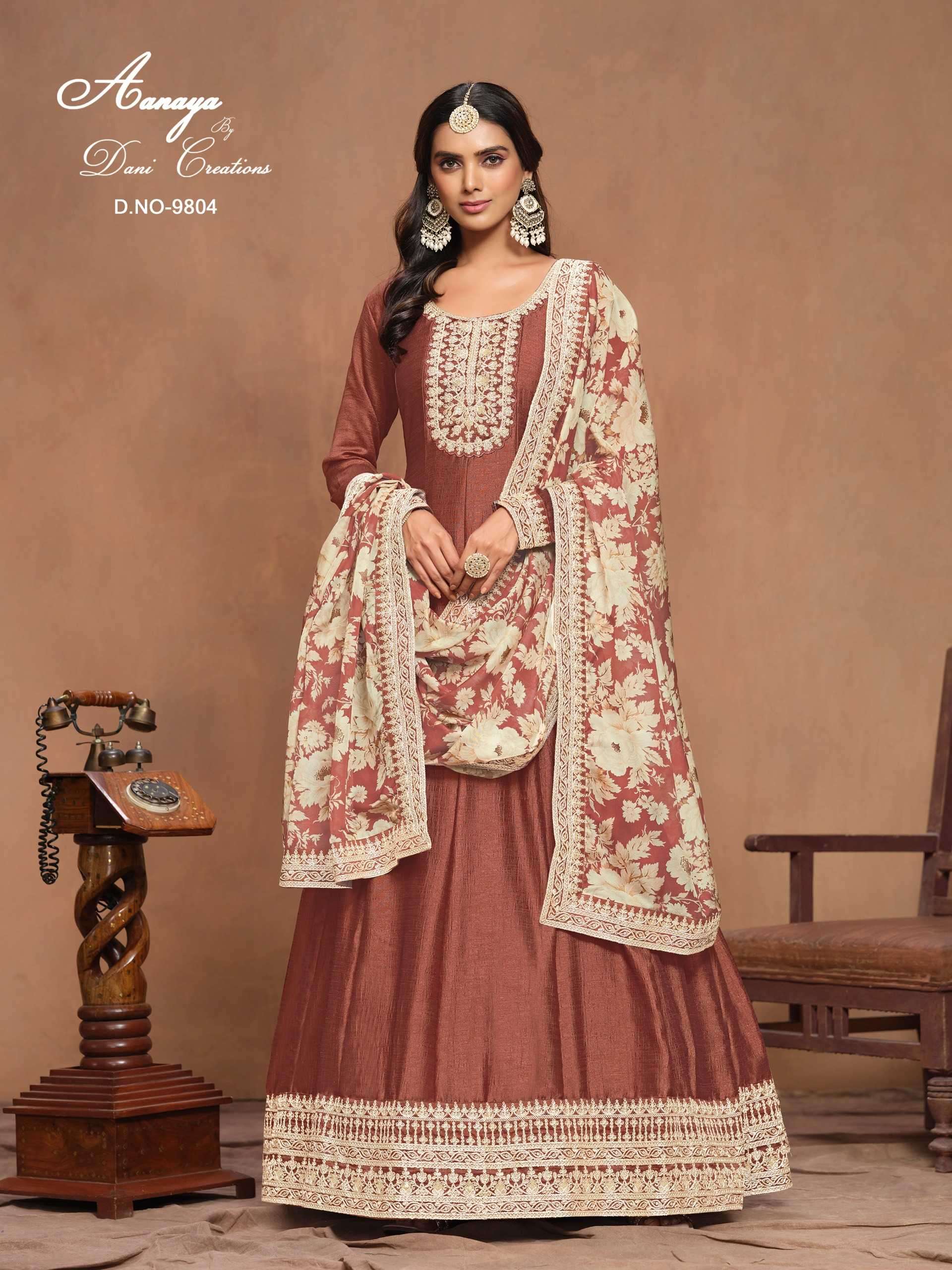 TWISHA PRESENTS AANAYA VOL-198 ART SILK LATEST PARTY WEAR UNSTITCH GOWN CATALOG WHOLESALER AND EXPORTER 