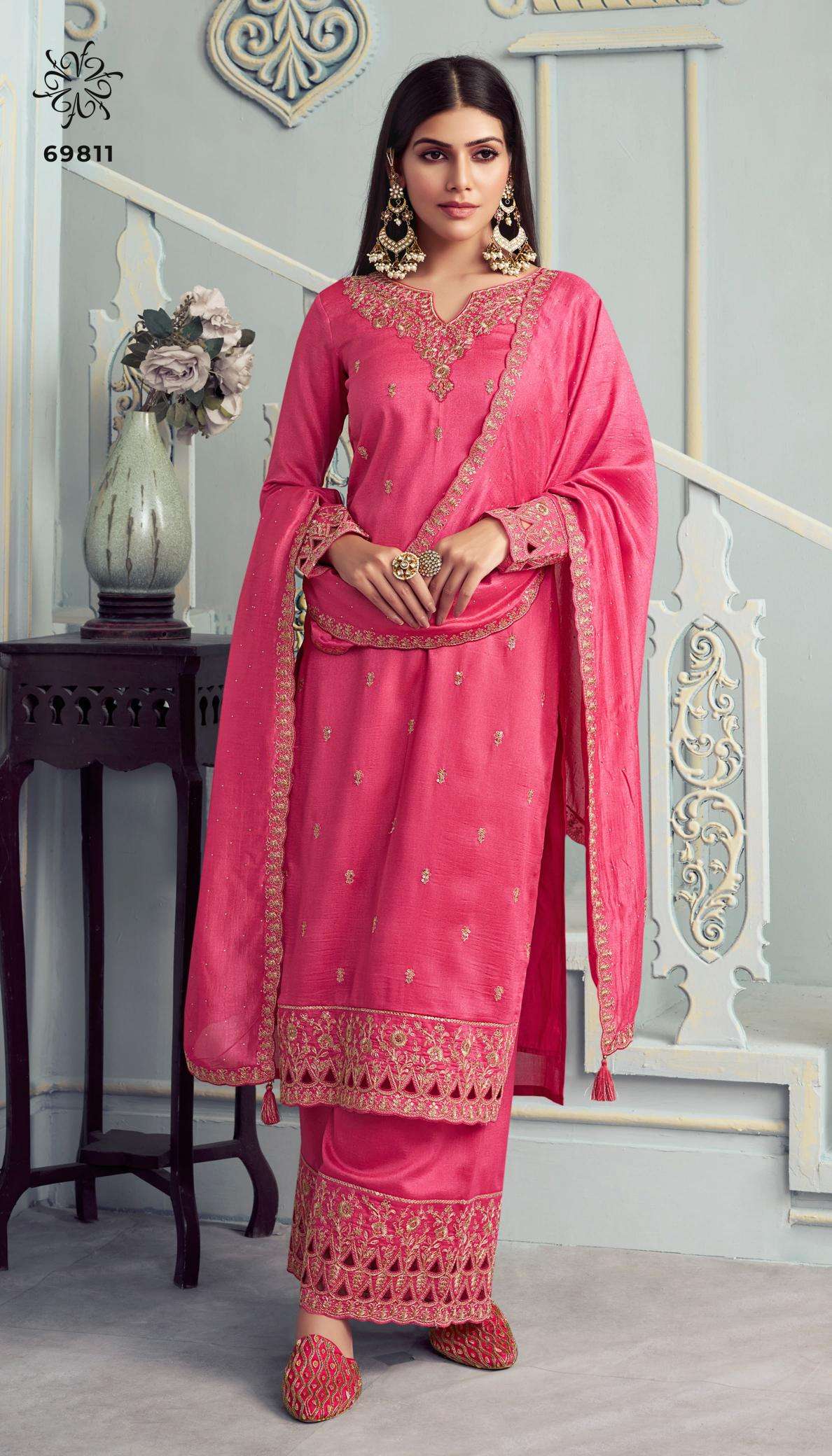 VINAY PRESENTS KULEESH SHAHEEN VOL-8 GEORGETTE SILK LATEST INDIAN WEAR SALWAR SUITS CATALOG WHOLESALER AND EXPORTER 