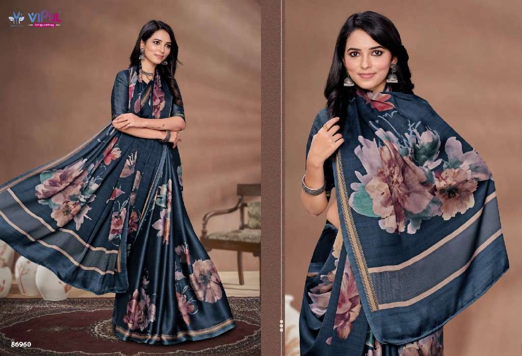 VIPUL FASHION PRESENTS AKASAA SATIN SILK SAREES CATALOG WHOLESALER AND EXPORTER IN SURAT 