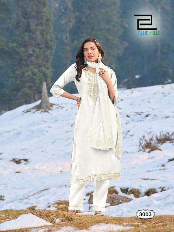 BLUE HILLS PRESENTS JHANVI VOL-3 ROMAN SILK READYMADE PLUS SIZE SHOP TRENDY 3PCS KURTIS CATALOG WHOLESALER AND EXPORTER 