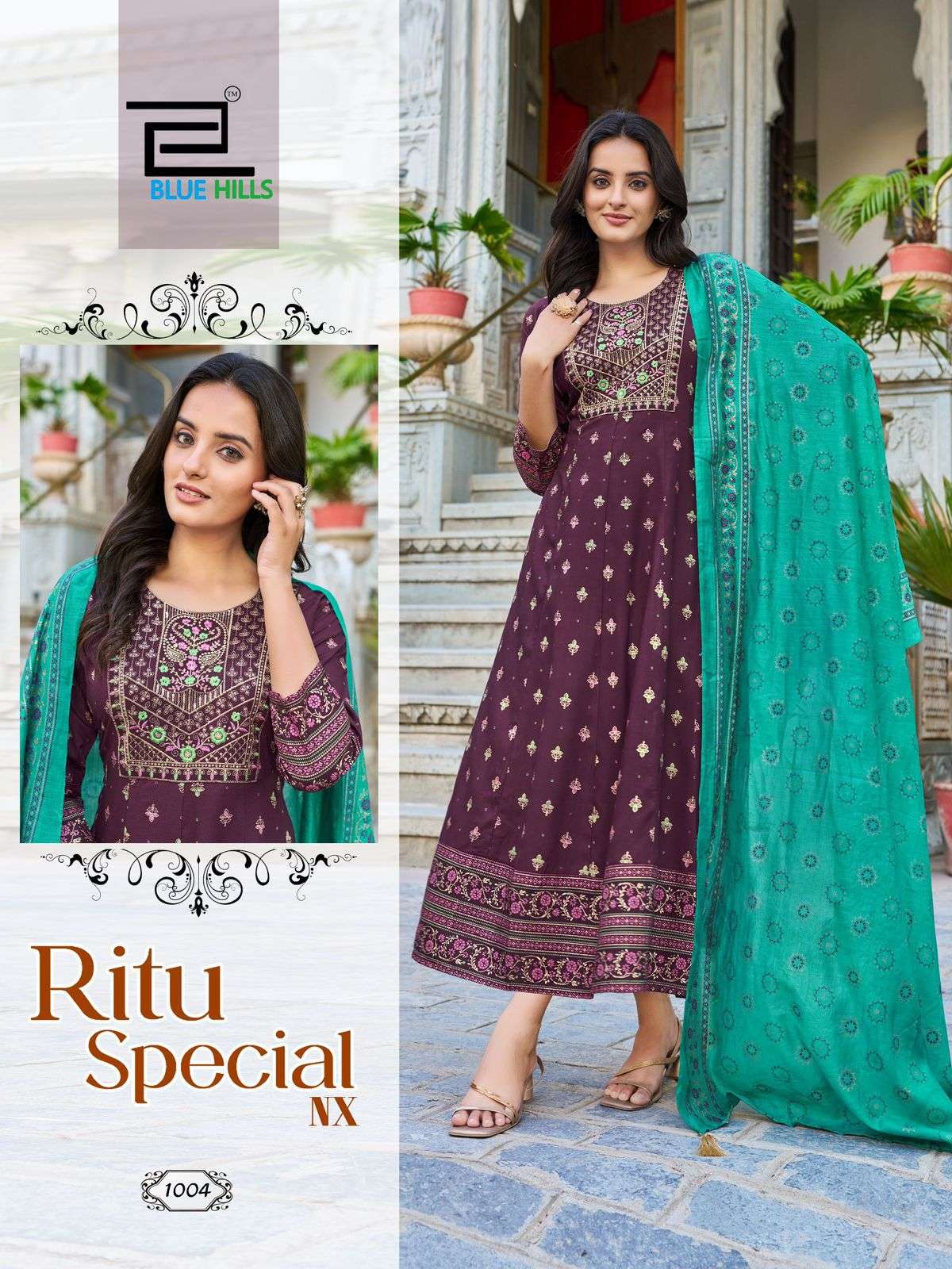 BLUE HILLS PRESENTS RITU SPECIAL NX DAILY WEAR FANCY READYMADE PLUS SIZE COMBO KURTI CATALOG WHOLESALER AND EXPORTER 