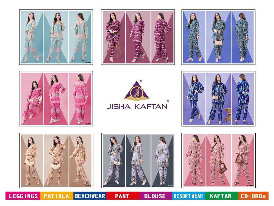 JISHA KAFTAN BY JELITE PRESENTS SILK CO ORD SET VOLUME - 8 FANCY CO ORD CATALOG WHOLESALER AND EXPORTER 