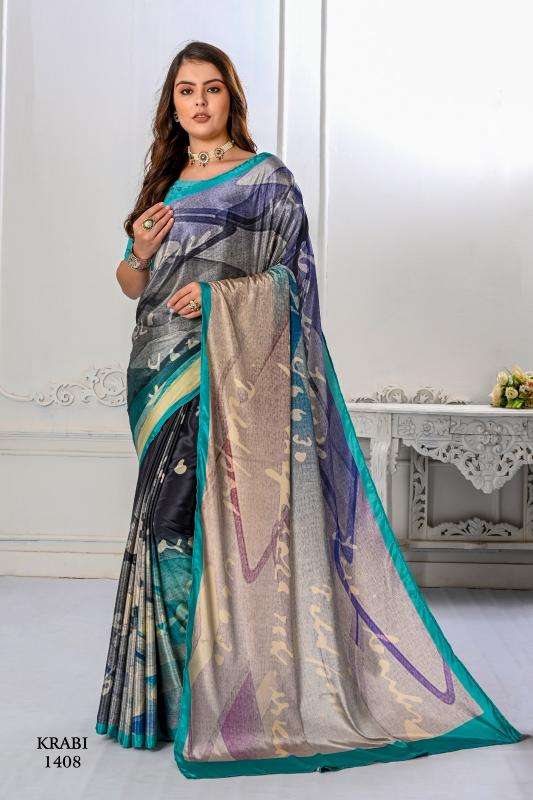 JIVORA PRESENTS KRABI VOL-1 ATTRACTIVE LOOK CRAPE WITH MODERN SAREES CATALOG WHOLESALER AND EXPORTER 