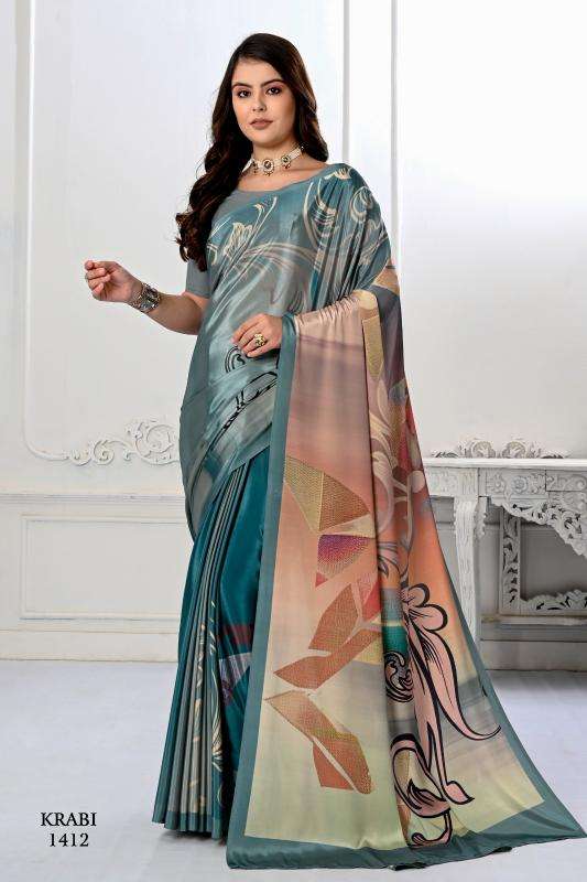 JIVORA PRESENTS KRABI VOL-1 ATTRACTIVE LOOK CRAPE WITH MODERN SAREES CATALOG WHOLESALER AND EXPORTER 