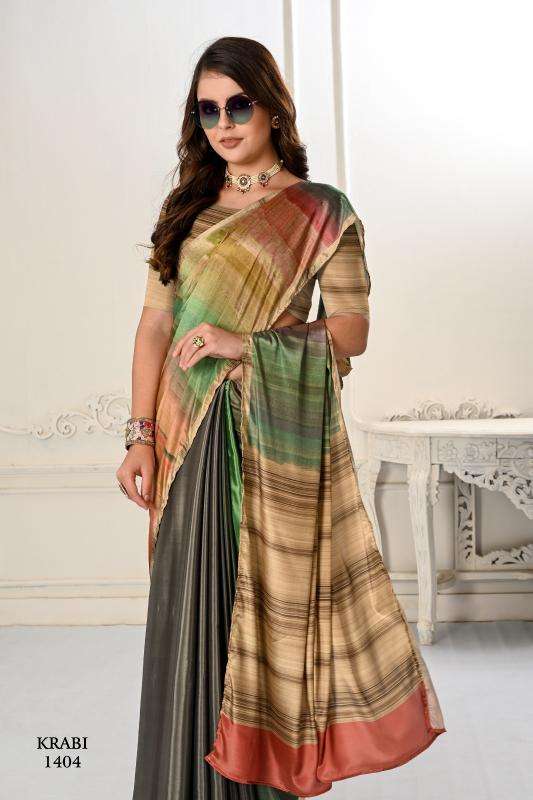 JIVORA PRESENTS KRABI VOL-1 ATTRACTIVE LOOK CRAPE WITH MODERN SAREES CATALOG WHOLESALER AND EXPORTER 