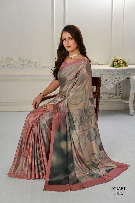 JIVORA PRESENTS KRABI VOL-1 ATTRACTIVE LOOK CRAPE WITH MODERN SAREES CATALOG WHOLESALER AND EXPORTER 