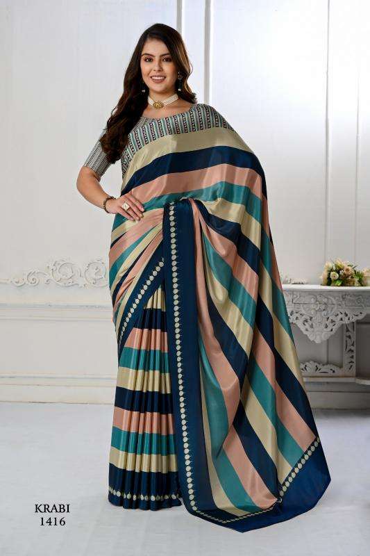 JIVORA PRESENTS KRABI VOL-1 ATTRACTIVE LOOK CRAPE WITH MODERN SAREES CATALOG WHOLESALER AND EXPORTER 