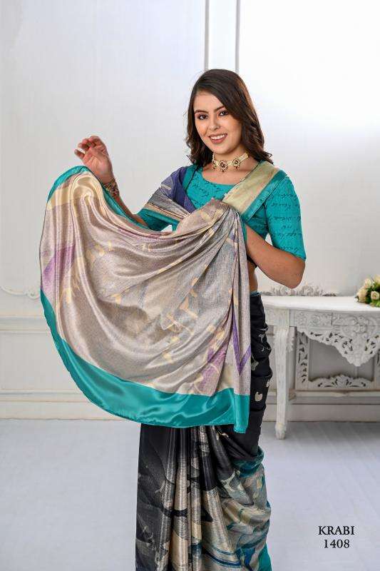 JIVORA PRESENTS KRABI VOL-1 ATTRACTIVE LOOK CRAPE WITH MODERN SAREES CATALOG WHOLESALER AND EXPORTER 
