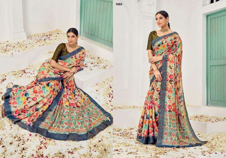 JIVORA PRESENTS SAMUI SIGNATURE NATURAL SILK VISCOSE 1651-1657 DAILY WEAR FANCY SAREES  CATALOG WHOLESALER AND EXPORTER 