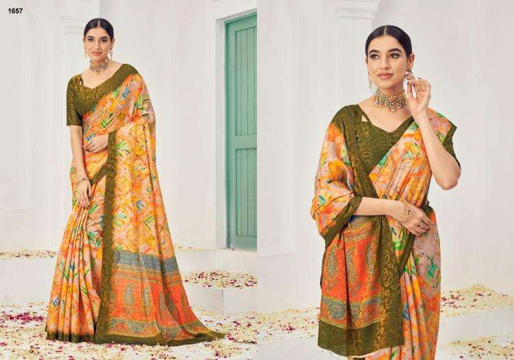 JIVORA PRESENTS SAMUI SIGNATURE NATURAL SILK VISCOSE 1651-1657 DAILY WEAR FANCY SAREES  CATALOG WHOLESALER AND EXPORTER 