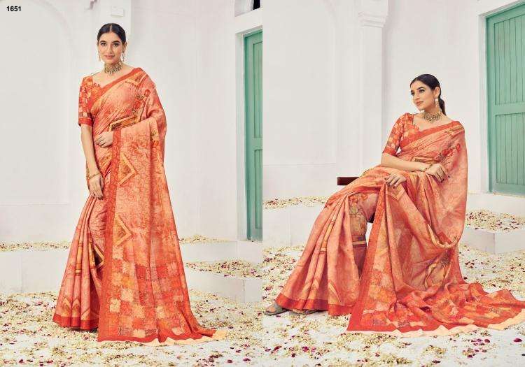 JIVORA PRESENTS SAMUI SIGNATURE NATURAL SILK VISCOSE 1651-1657 DAILY WEAR FANCY SAREES  CATALOG WHOLESALER AND EXPORTER 