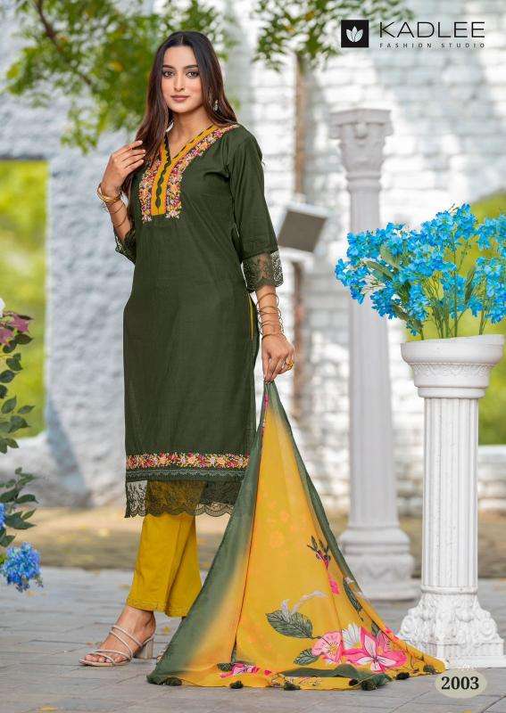 KADLEE PRESENTS RIVANTA VISCOSE WEAVING FULLY STITCH CHURIDAR KURTIS CATALOG WHOLESALER AND EXPORTER 