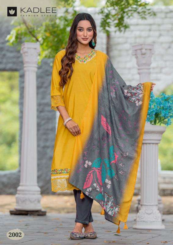 KADLEE PRESENTS RIVANTA VISCOSE WEAVING FULLY STITCH CHURIDAR KURTIS CATALOG WHOLESALER AND EXPORTER 