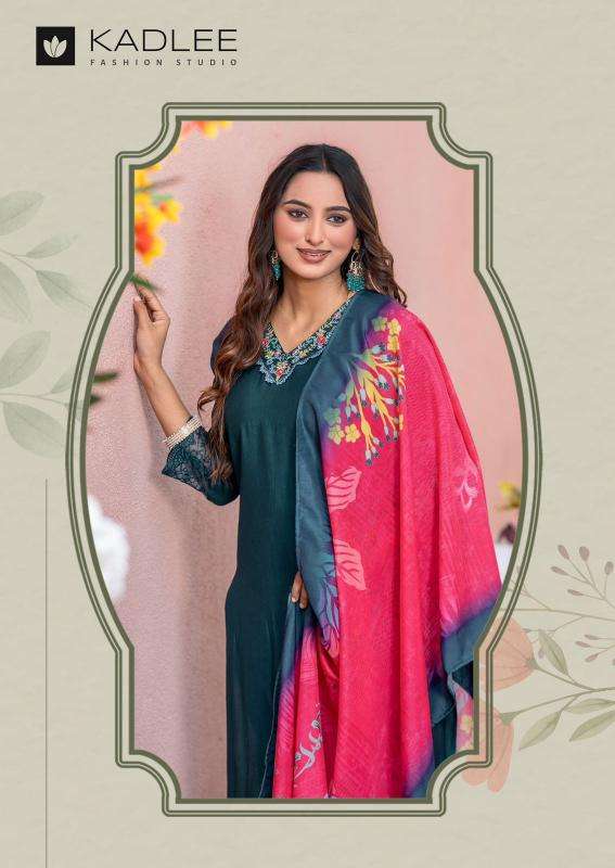 KADLEE PRESENTS RIVANTA VISCOSE WEAVING FULLY STITCH CHURIDAR KURTIS CATALOG WHOLESALER AND EXPORTER 