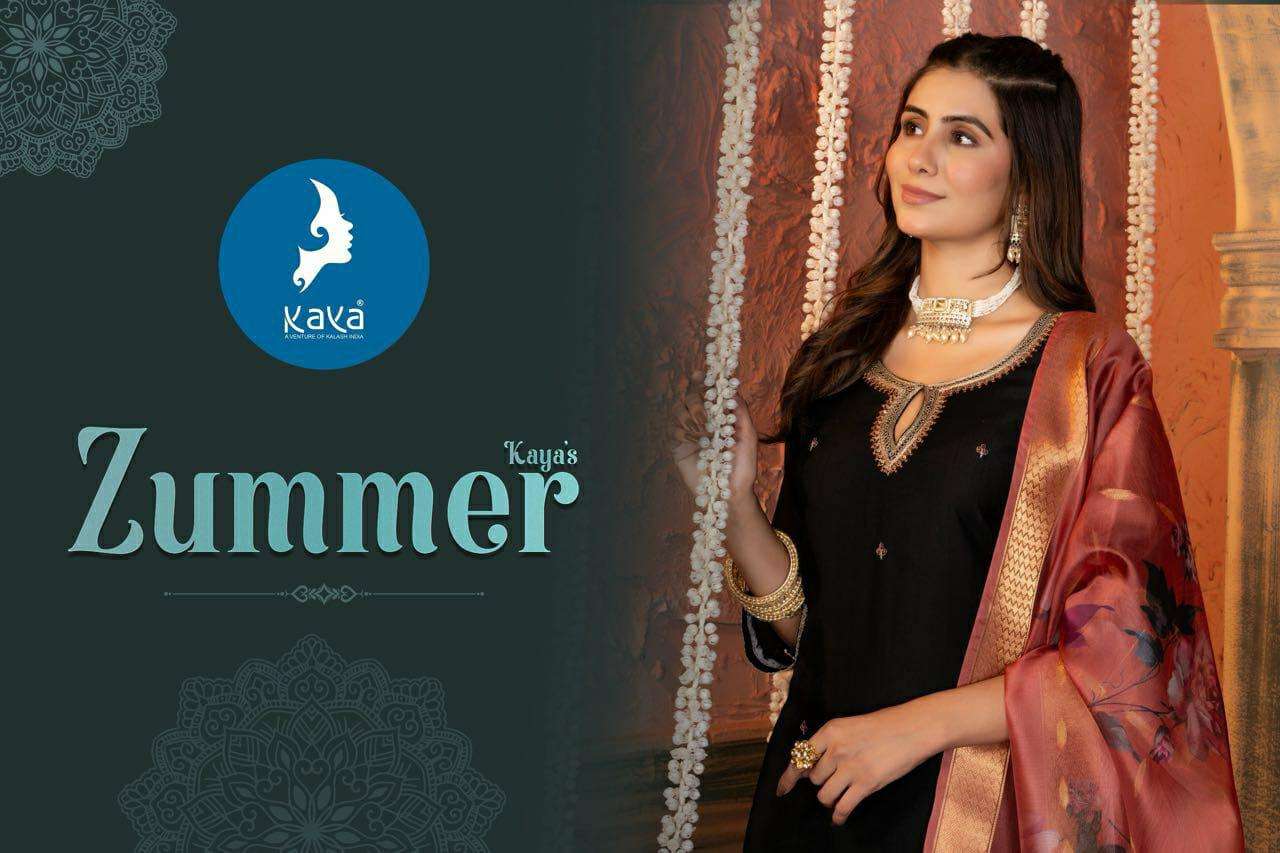 KAYA PRESENT ZUMMER DESIGNER READYMADE SILK PARTY WEAR KURTIS CATALOG WHOLESALER AND EXPORTER 