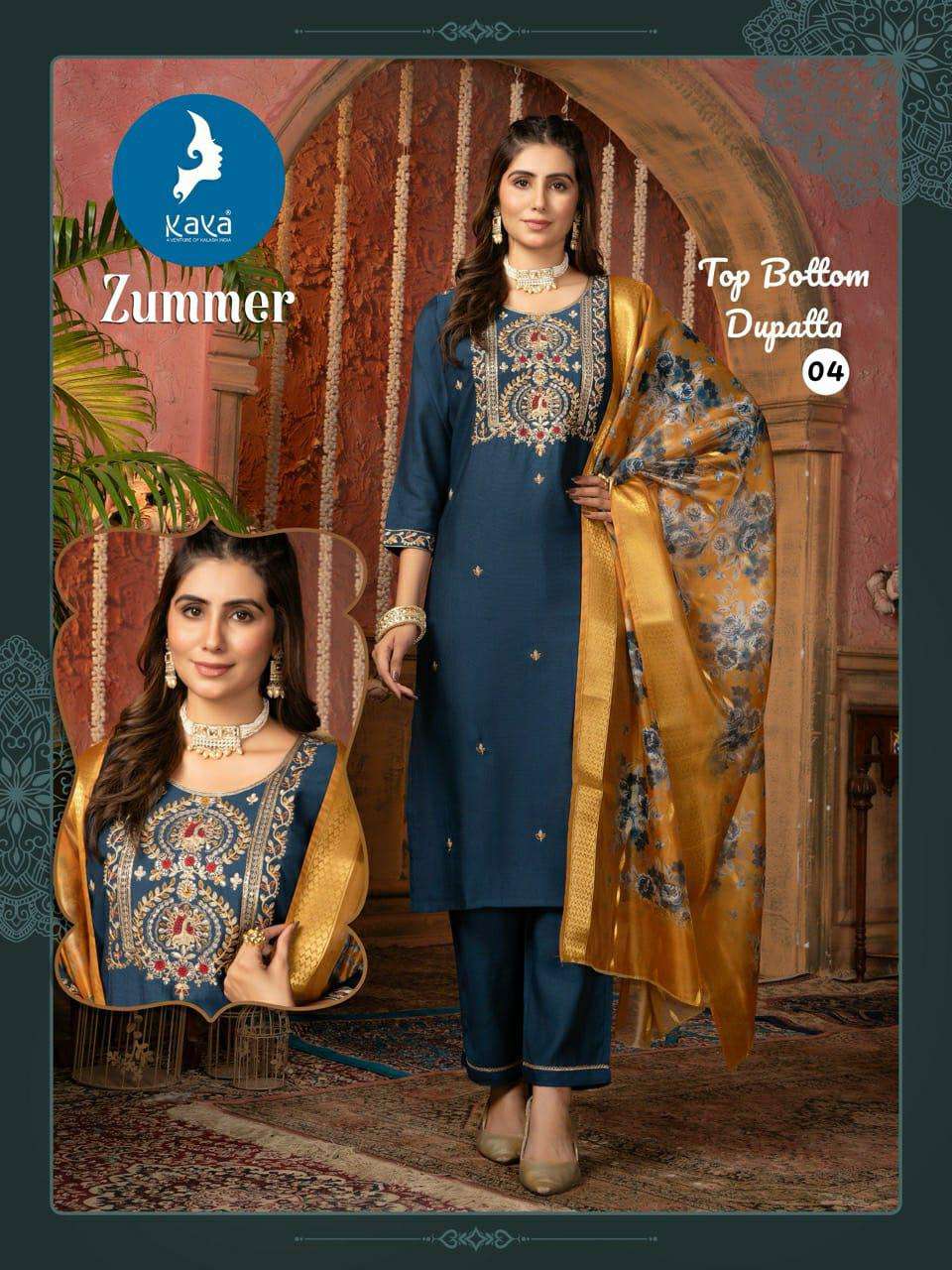 KAYA PRESENT ZUMMER DESIGNER READYMADE SILK PARTY WEAR KURTIS CATALOG WHOLESALER AND EXPORTER 