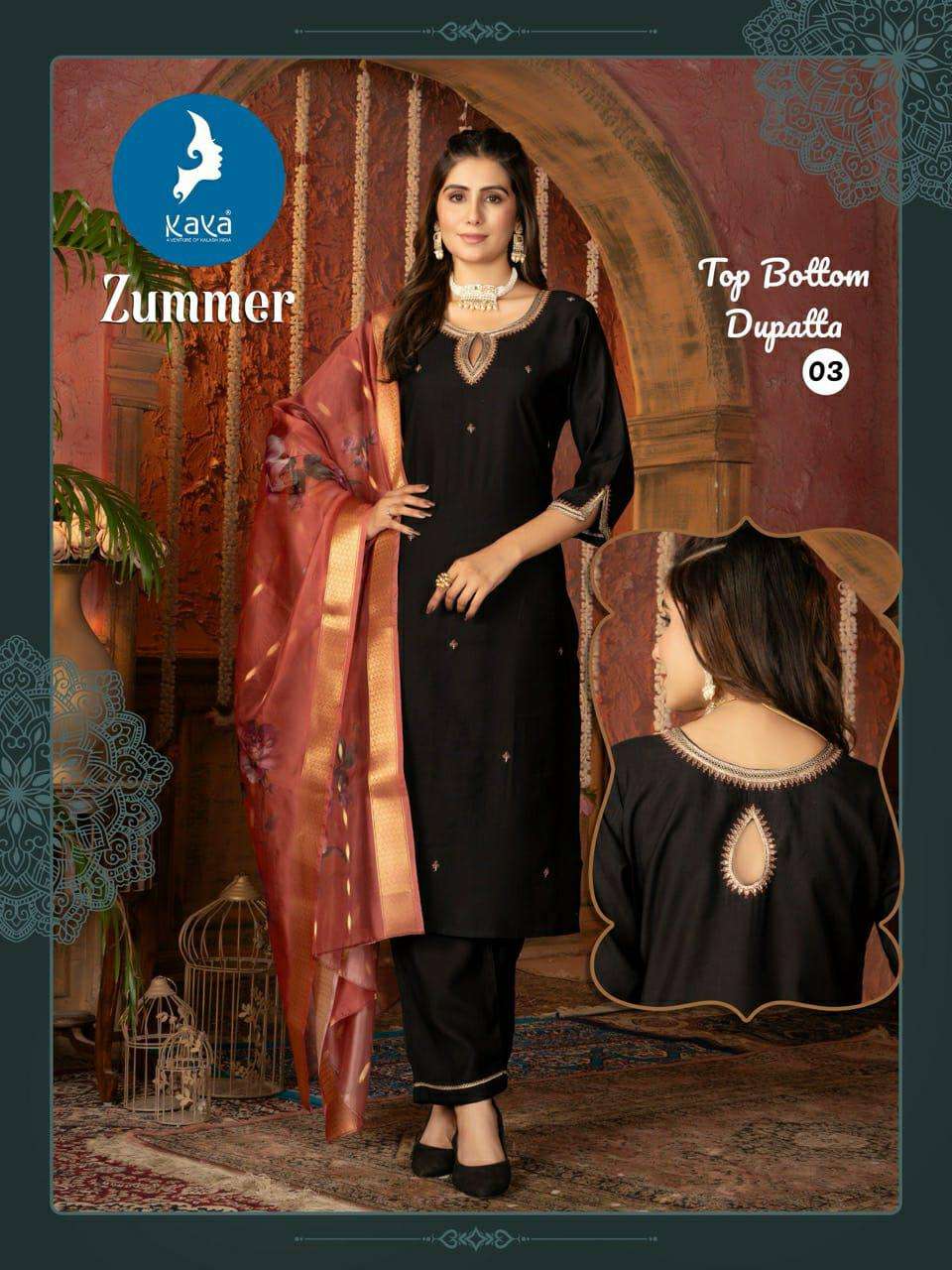 KAYA PRESENT ZUMMER DESIGNER READYMADE SILK PARTY WEAR KURTIS CATALOG WHOLESALER AND EXPORTER 
