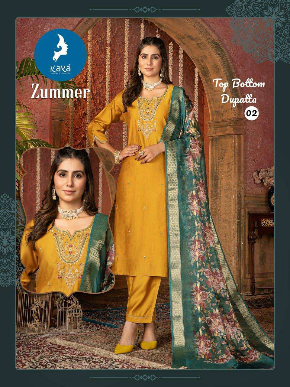 KAYA PRESENT ZUMMER DESIGNER READYMADE SILK PARTY WEAR KURTIS CATALOG WHOLESALER AND EXPORTER 