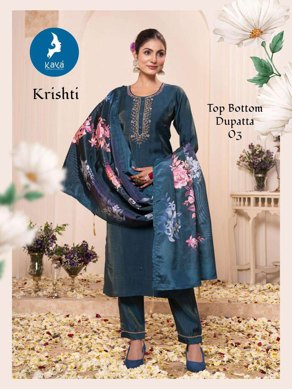 KAYA PRESENTS KRISHTI RÓMAN SHIMMER READYMADE NEW KURTIS CATALOG WHOLESALER AND EXPORTER 
