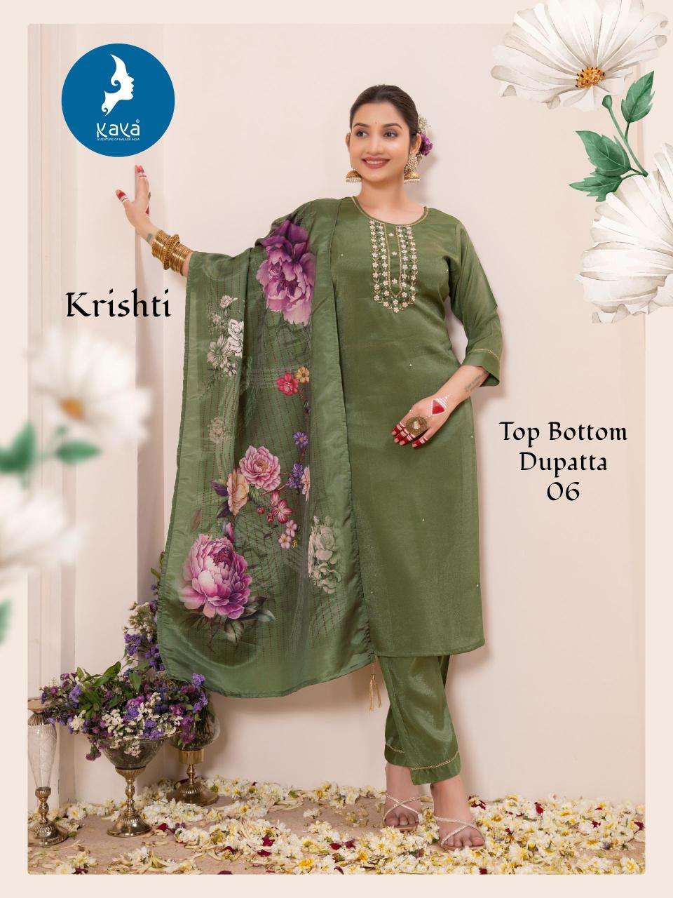 KAYA PRESENTS KRISHTI RÓMAN SHIMMER READYMADE NEW KURTIS CATALOG WHOLESALER AND EXPORTER 