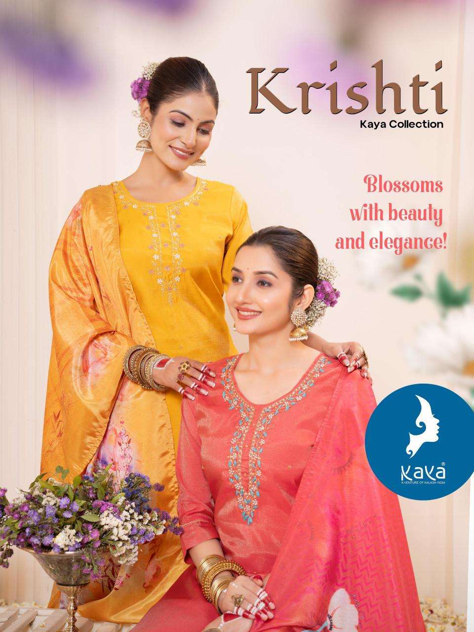 KAYA PRESENTS KRISHTI RÓMAN SHIMMER READYMADE NEW KURTIS CATALOG WHOLESALER AND EXPORTER 