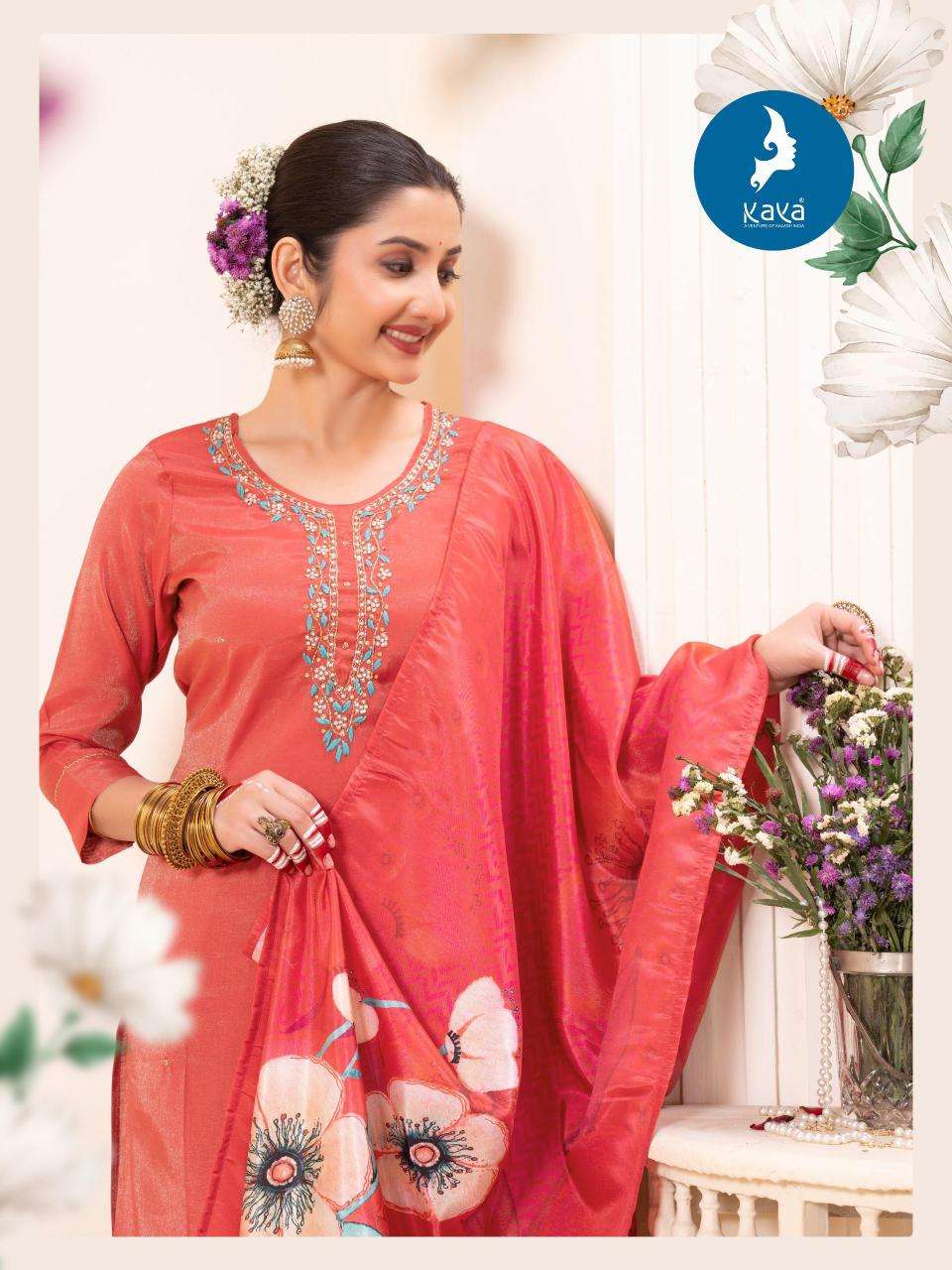 KAYA PRESENTS KRISHTI RÓMAN SHIMMER READYMADE NEW KURTIS CATALOG WHOLESALER AND EXPORTER 