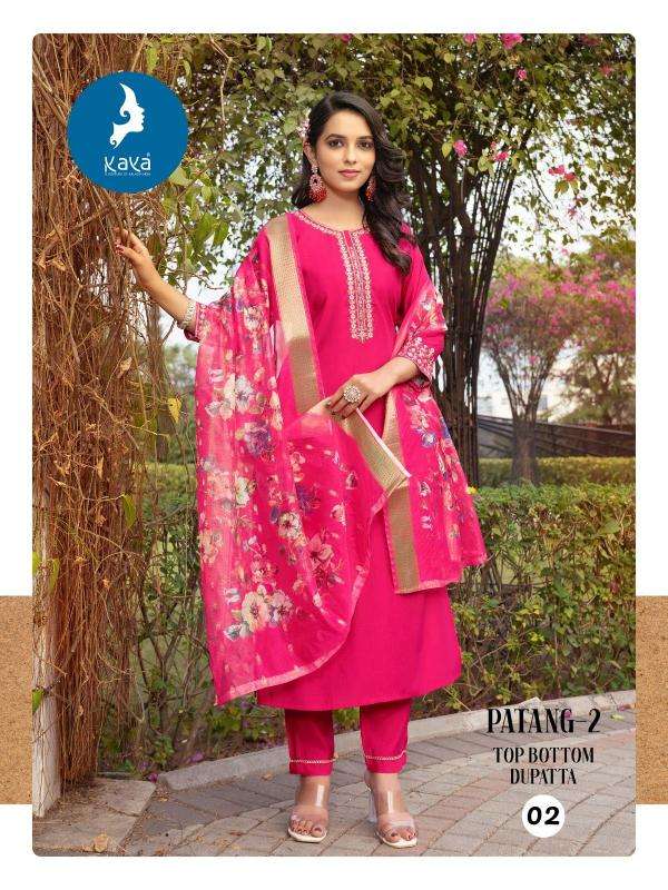 KAYA PRESENTS PATANG VOL-2 ROMAN SILK FULLY STITCH BIG SIZE UNIQUE KURTIS CATALOG WHOLESALER AND EXPORTER 