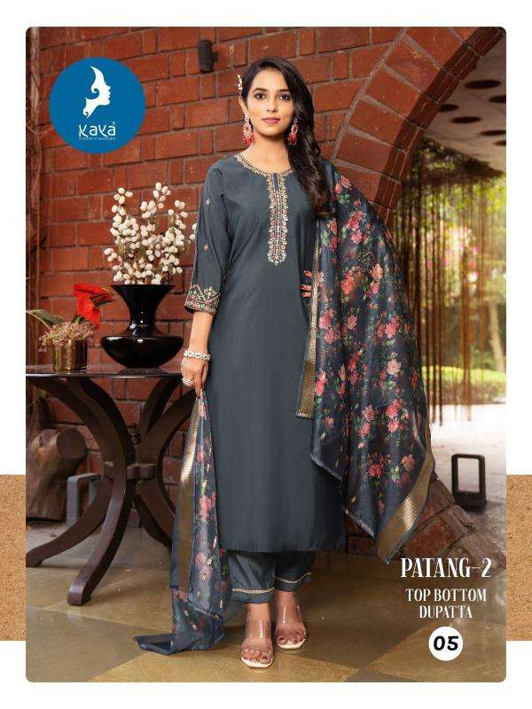 KAYA PRESENTS PATANG VOL-2 ROMAN SILK FULLY STITCH BIG SIZE UNIQUE KURTIS CATALOG WHOLESALER AND EXPORTER 