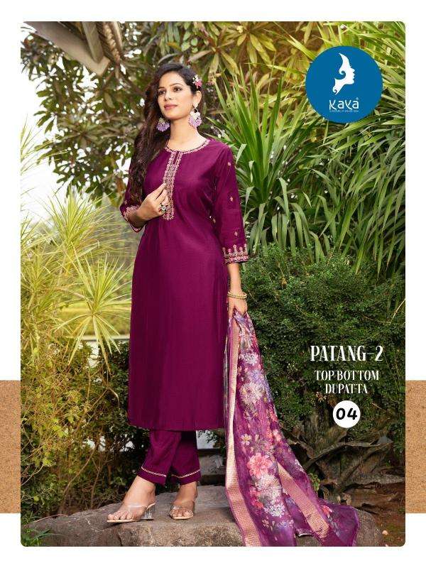 KAYA PRESENTS PATANG VOL-2 ROMAN SILK FULLY STITCH BIG SIZE UNIQUE KURTIS CATALOG WHOLESALER AND EXPORTER 