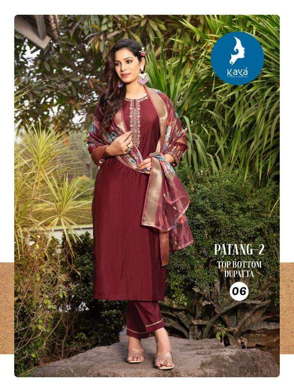 KAYA PRESENTS PATANG VOL-2 ROMAN SILK FULLY STITCH BIG SIZE UNIQUE KURTIS CATALOG WHOLESALER AND EXPORTER 
