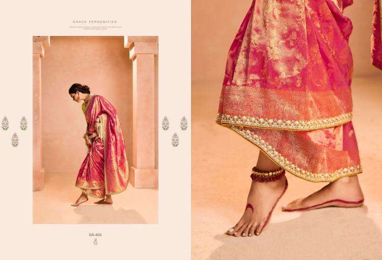 KIMORA PRESENTS SINDHURI UTSAV ZARI TISSUE SILK WEAVING WORK TRADITIONAL WEAR SAREES CATALOG WHOLESALER AND EXPORTER IN SURAT