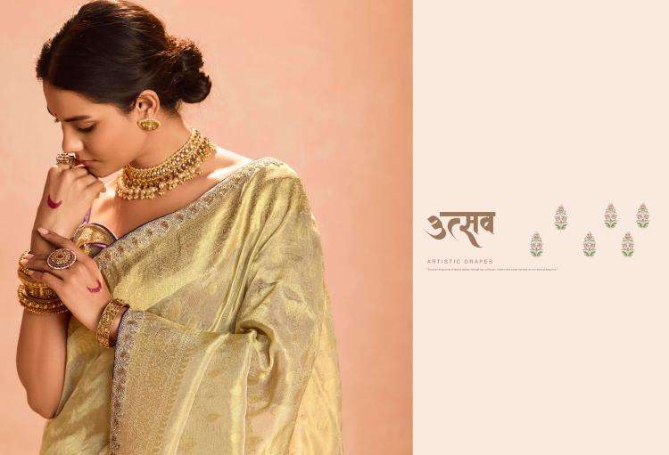 KIMORA PRESENTS SINDHURI UTSAV ZARI TISSUE SILK WEAVING WORK TRADITIONAL WEAR SAREES CATALOG WHOLESALER AND EXPORTER IN SURAT